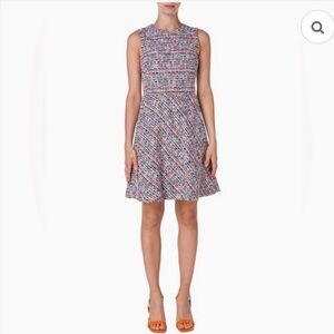 Akris Punto Sleeveless Tweed Dress Multicolor